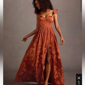 Azazie flutter sleeve maxi dress